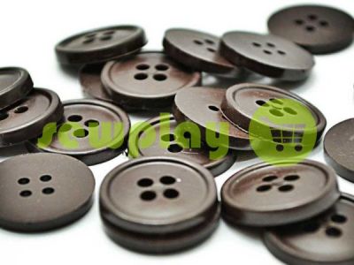 Button plastic four-shock, color brown, packing 25 pcs sku 2381