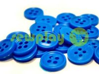 Button plastic four-shock, color blue, packing 25 pcs