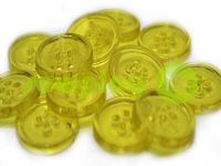 Button plastic four-shock, color transparent yellow, packing 25 pcs