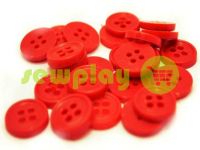 Button plastic four-shock, color red, packing 25 pcs