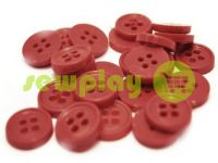 Button plastic four-shock, color dark-red, packing 25 pcs