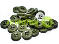 Button plastic four-shock, color olive, packing 25 pcs