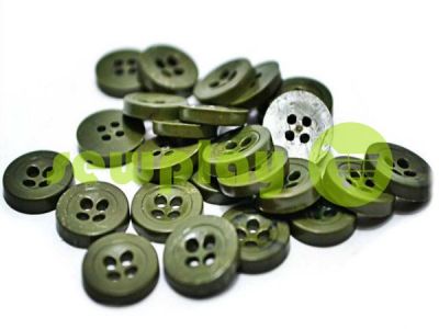 Button plastic four-shock, color olive, packing 25 pcs sku 2390