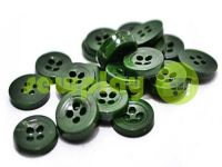 Button plastic four-shock, color green, packing 25 pcs