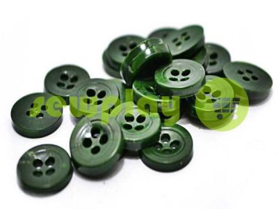 Button plastic four-shock, color green, packing 25 pcs sku 2391