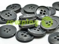 Button plastic four-shock, color dark-gray, packing 25 pcs