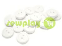 Button plastic two-shock, color white, packing 25 pcs