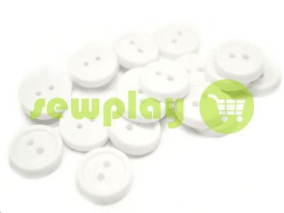 Button plastic two-shock, color white, packing 25 pcs sku 2400