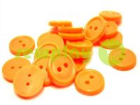 Button plastic two-shock, color orange, packing 25 pcs