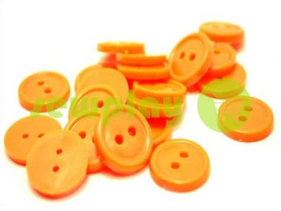 Button plastic two-shock, color orange, packing 25 pcs sku 2401