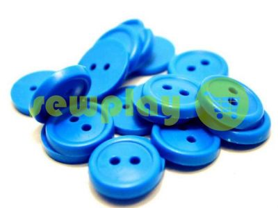 Button plastic two-shock, color blue, packing 25 pcs sku 2404