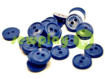 Button plastic two-shock, color blue, packing 25 pcs sku 2406