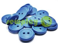 Button plastic two-shock, color blue, packing 25 pcs