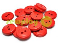 Button plastic two-shock, color red, packing 25 pcs