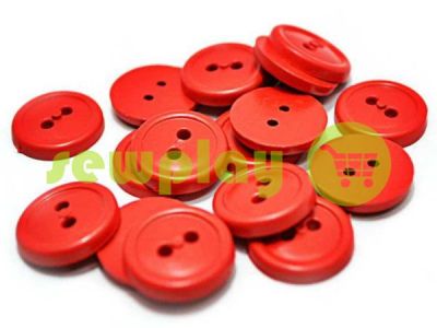 Button plastic two-shock, color red, packing 25 pcs sku 2412