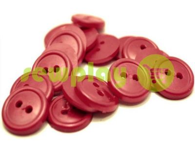 Button plastic two-shock, color dark-red, packing 25 pcs sku 2413