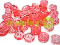 Button plastic two-shock, color transparent pink, packing 25 pcs