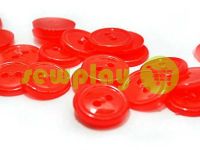 Button plastic two-shock, color transparent red, packing 25 pcs sku 2416