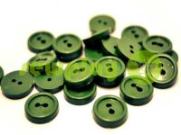 Button plastic two-shock, color olive, packing 25 pcs