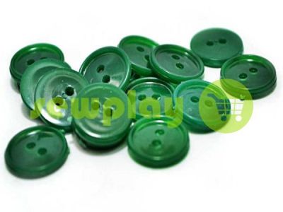 Button plastic two-shock, color green, packing 25 pcs sku 2419