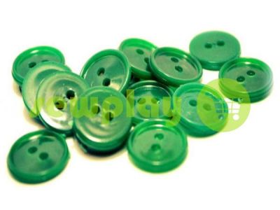 Button plastic two-shock, color green, packing 25 pcs sku 2420