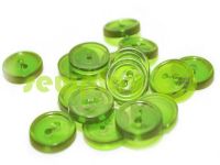 Button plastic two-shock, color transparent light-green, packing 25 pcs