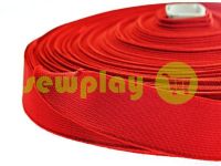 Elastic band textile red 25 mm thick