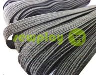 Elastic band textile black 10 mm standard, 10 m