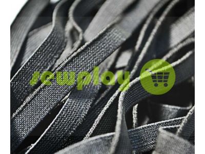 Elastic band textile black 10 mm thick, 25 m sku 1263