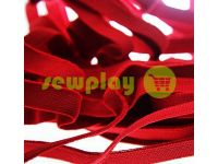 Elastic band textile red 10 mm thick, 25 m sku 1271