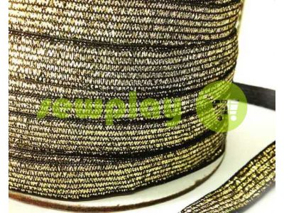 Elastic band textile lurex gold 10 mm thick sku 1276