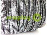 Elastic band textile lurex silver 10 mm thick