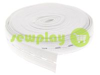 Elastic band textile white perforated 20 mm thick, 30 m