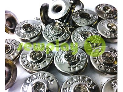 Holniten with stone "Sport&Casual" unilateral 9,5 mm nickel, 100 pcs sku 1299