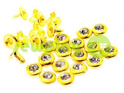 Holniten with stone unilateral 7 mm gold, 100 pcs sku 2708