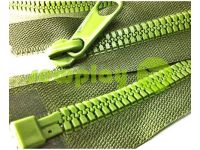 Zipper tractor type 7 one slider 80 cm color green 079