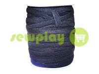 Elastic band textile black 10 mm standard, roll 100 m