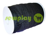 Elastic band textile black 10 mm standard, roll 100 m