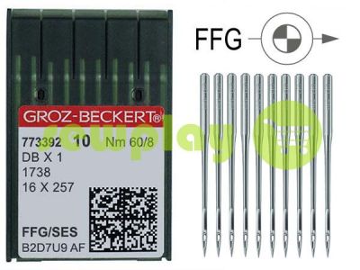 Needles industrial for knitwear with thin shank Groz-Beckert DBX1/1738/16X257 FFG 60/8